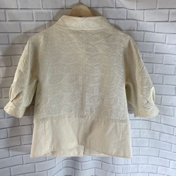 BCBG Max Azria Ivory Brocade Jacket Sz S - Picture 2 of 6